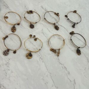 Bundle 8 Alex and Ani gold bangle bracelets. See individual photos for details